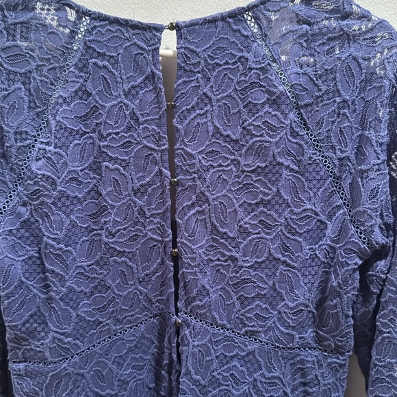 Free People Blue Lace Mini Dress Large - Picture 5 of 8